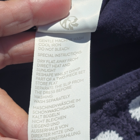 Boden Elana Crochet Navy and White dress, EUC, size 10. - Picture 14 of 14